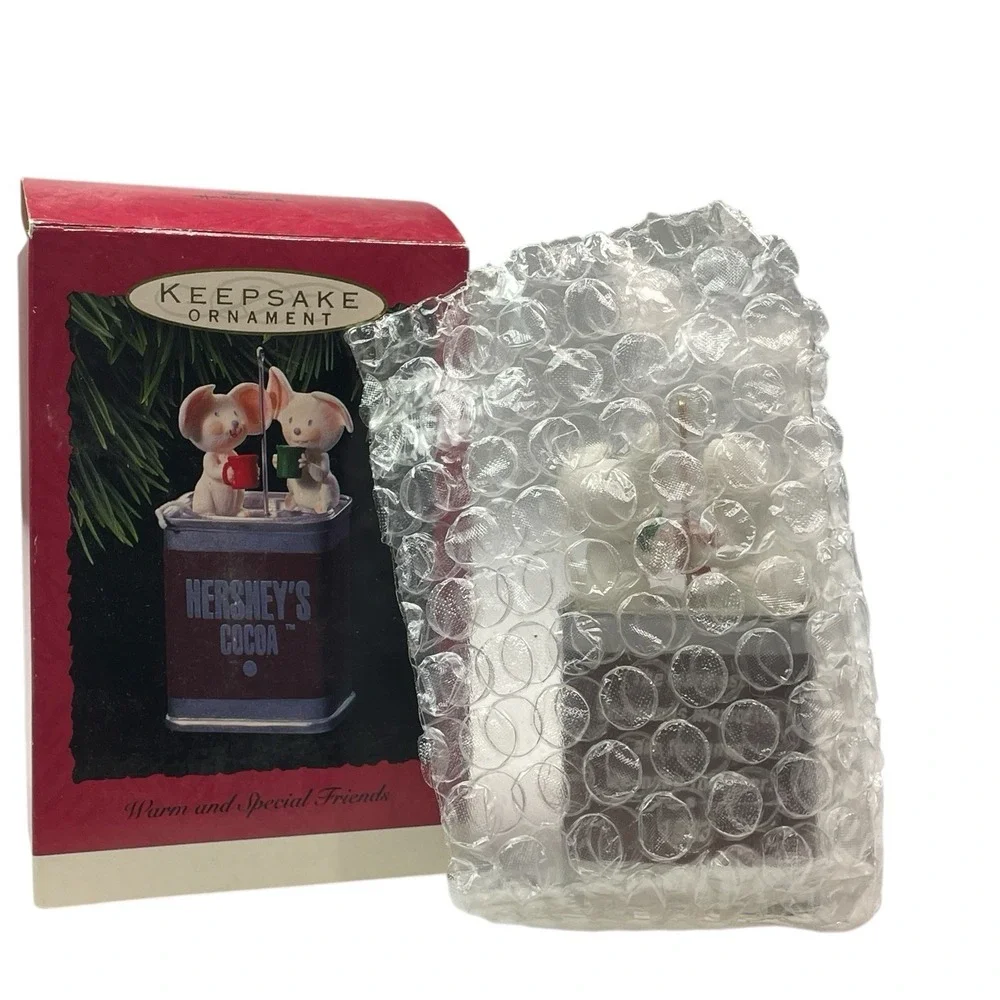 Hallmark Keepsake Ornament 1993 Warm & Special Friends Hershey's‎ Cocoa Mice Tin